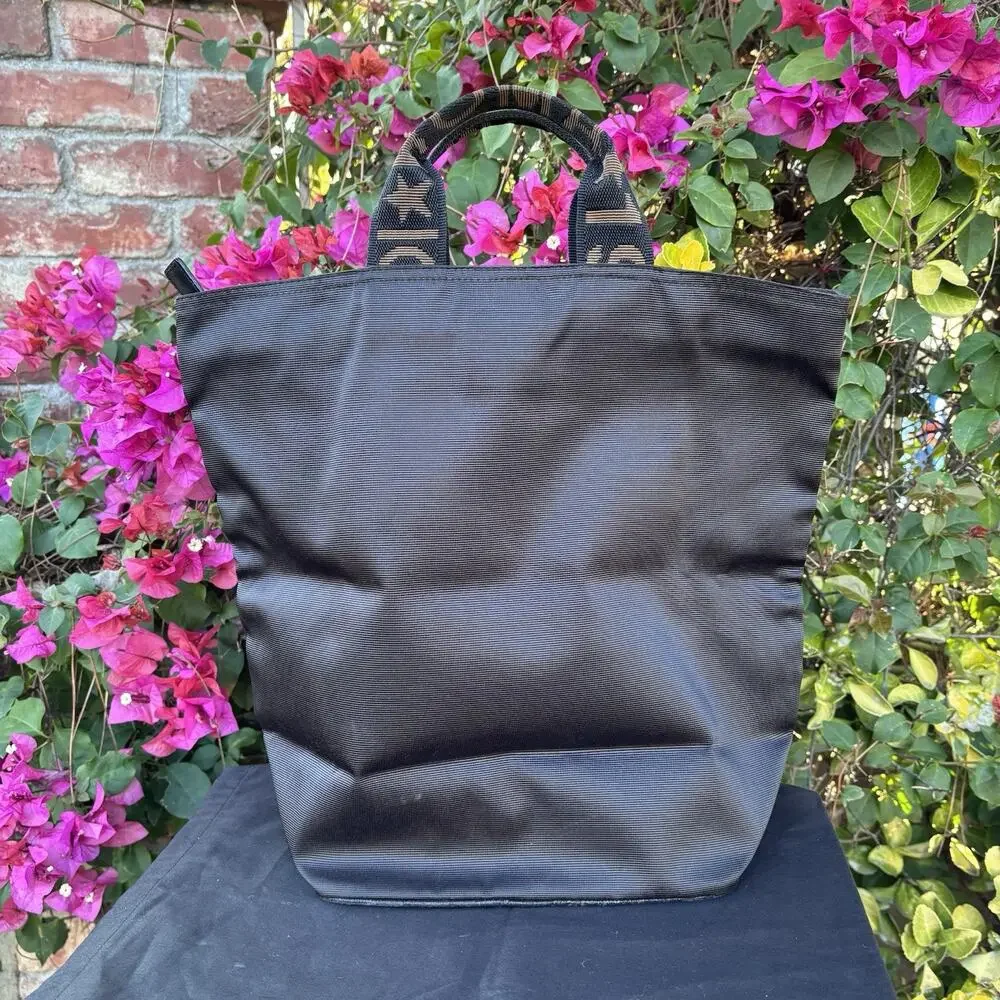 FENDI Nylon Bucket Tote Bag Handbag Star Logo Brown